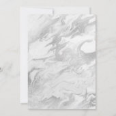 シルバーとホワイトの大理石模様のアニバーサリー招待状 招待状 (裏面)