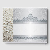 シルバーとホワイトの結婚カスタマイズ可能なゲストブック ゲストブック (裏面)