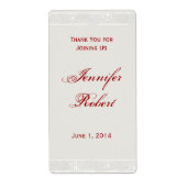 シルバーとホワイトの結婚スノーフレークのワインラベル ラベル (正面)