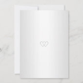 シルバーとホワイトの結婚式セーブ・ザ・デート招待状 カード (裏面)
