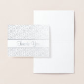 シルバーとホワイトの花柄ありがとう 箔カード (ディスプレー)
