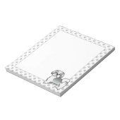 シルバーとホワイトシーズー（犬）かわいい漫画の犬 ノートパッド (回転)