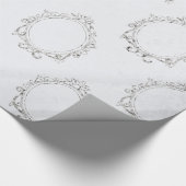 シルバーとホワイトヴィンテージ ラッピングペーパー (角)