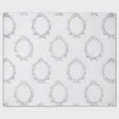 シルバーとホワイトヴィンテージ ラッピングペーパー (フラット)