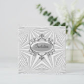 シルバーとホワイト招待状任意の大事な行事 招待状 (スタンド正面)