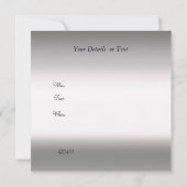 シルバーとホワイト招待状任意の大事な行事 招待状 (裏面)