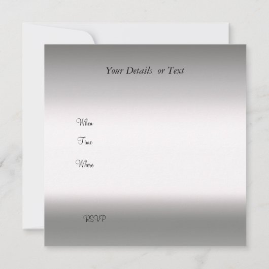 シルバーとホワイト招待状任意の大事な行事 招待状 (裏面)