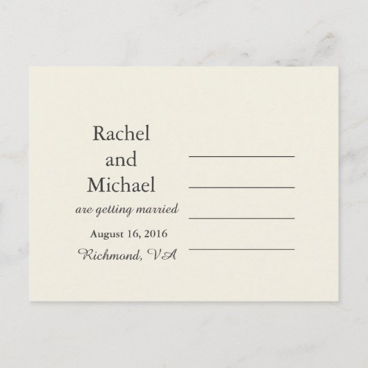 シルバーとホワイト日付を保存 案内ポストカード (裏面)