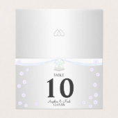 シルバーとホワイト結婚の折り畳みテーブルカード (外部フラット)