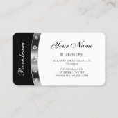 シルバーとホワイト、ダイヤモンドで目を引く 名刺 (裏面)