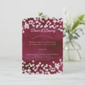 シルバーとマルーンの《写真》ぼけ味スパークルウェディングレセプション 招待状 (スタンド正面)