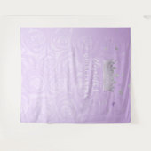 シルバーとライトパープルのバラの写真用背景 タペストリー (正面(横))