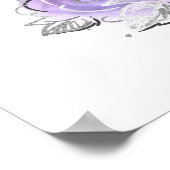 シルバーとライトパープルのバラ歓迎パーティー ポスター (角)