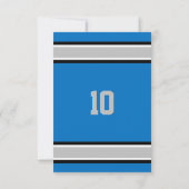 シルバーとライトブルーのチームの誕生日招待状 招待状 (裏面)