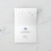 シルバーとライトベビーブルーバラ水色折り畳み サンキューカード (内部)