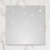 シルバーとレッドの雪の結晶 ウインター ブライダル シャワー フェイバータグ (裏面)