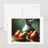 シルバーと梨の静物詩 ポストカード (正面/裏面)