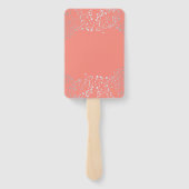 シルバーと赤面の結婚コーラルのメニュー ハンドファン (裏面)