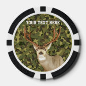 シルバーと迷彩柄ディアー狩りモノグラムスタンカスタムグ ポーカーチップ (正面)