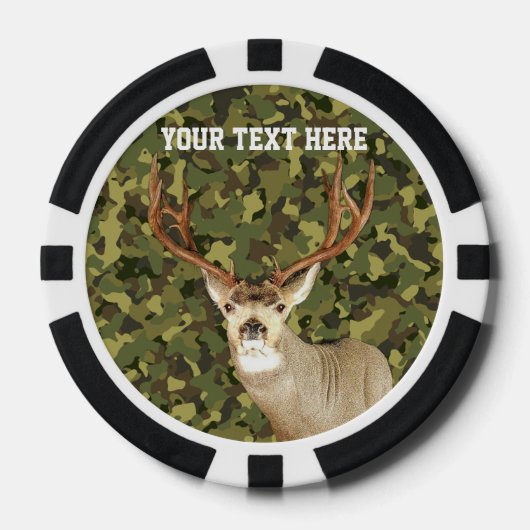 シルバーと迷彩柄ディアー狩りモノグラムスタンカスタムグ ポーカーチップ