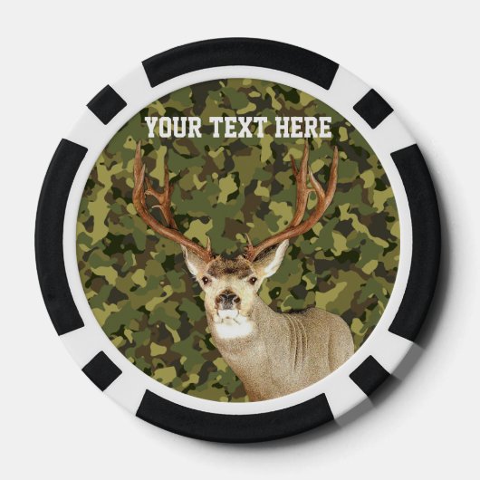 シルバーと迷彩柄ディアー狩りモノグラムスタンカスタムグ ポーカーチップ (裏面)