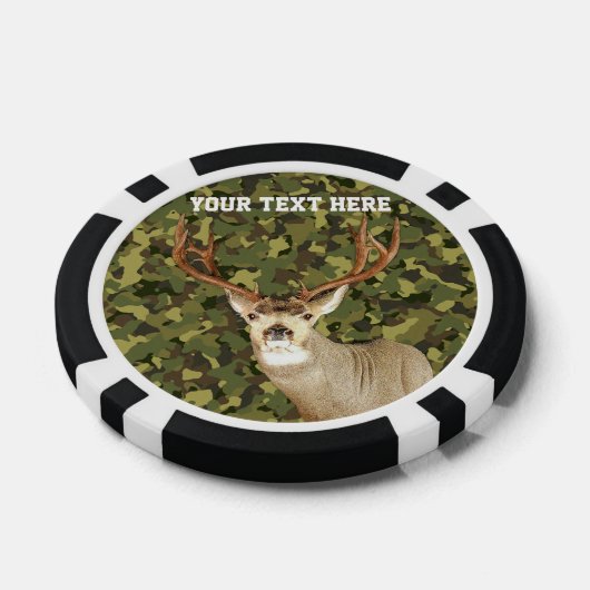 シルバーと迷彩柄ディアー狩りモノグラムスタンカスタムグ ポーカーチップ (シングル)
