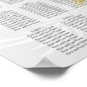 シルバーと金ゴールドのエレガントなウェディングシーティングチャート ポスター (角)