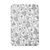 シルバーと金ゴールドのカーリーハート バスマット (正面縦)