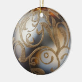 シルバーと金ゴールドのクリスマスオーナメント セラミックオーナメント (左)