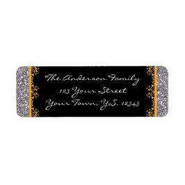 シルバーと金ゴールドのクリスマス差出人住所ラベル ラベル