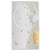 シルバーと金ゴールドのクリスマス スモールペーパーバッグ (裏面)