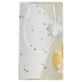 シルバーと金ゴールドのクリスマス スモールペーパーバッグ (正面)