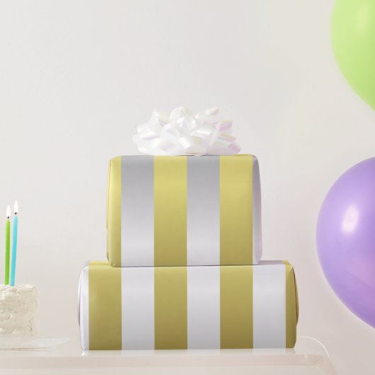 シルバーと金ゴールドのクリスマス ラッピングペーパー