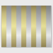 シルバーと金ゴールドのクリスマス ラッピングペーパー (フラット)