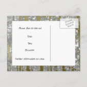 シルバーと金ゴールドのメタリックな木が保存日 案内ポストカード (裏面)