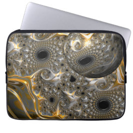 シルバーと金ゴールドのラップトップバッグの球体バレエ ラップトップスリーブ