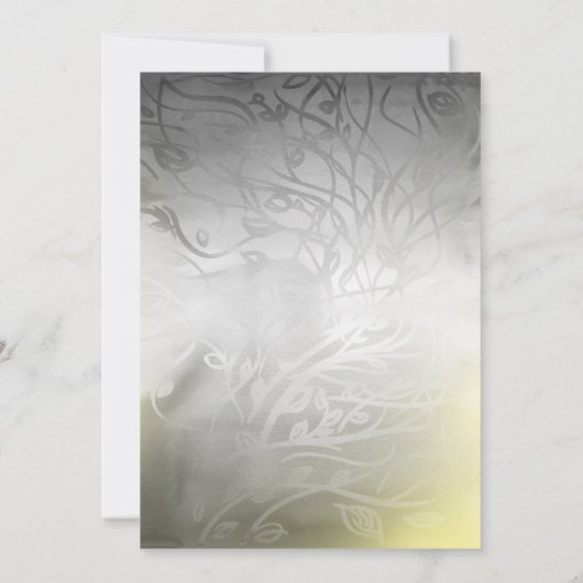 シルバーと金ゴールドの暖炉と氷の結婚式招待状 招待状 (裏面)