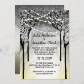 シルバーと金ゴールドの暖炉と氷の結婚式招待状 招待状 (正面/裏面)