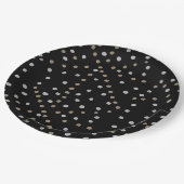 シルバーと金ゴールドの水玉模様 ペーパープレート (アングル)