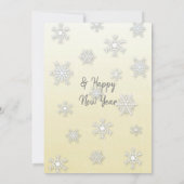 シルバーと金ゴールドの雪片ファミリー写真クリスマス 招待状 (裏面)