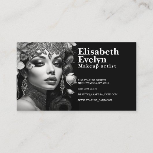 シルバーと金ゴールドエレガンス：輝きのポートレート7 名刺 (裏面)