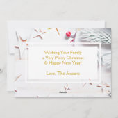 シルバーと金ゴールドクリスマススターフォトホリデー シーズンカード (裏面)