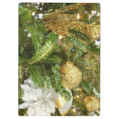 シルバーと金ゴールドクリスマスツリーIホリデー クリップボード (裏面)