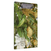 シルバーと金ゴールドクリスマスツリーIホリデー クリップボード (右)