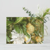 シルバーと金ゴールドクリスマスツリーIホリデー シーズンカード (スタンド正面)