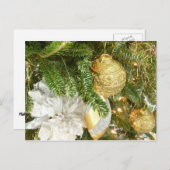 シルバーと金ゴールドクリスマスツリーIホリデー シーズンポストカード (正面/裏面)