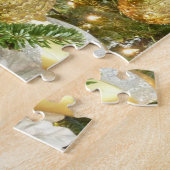 シルバーと金ゴールドクリスマスツリーIホリデー ジグソーパズル (側面)