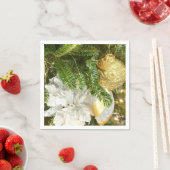 シルバーと金ゴールドクリスマスツリーIホリデー スタンダードカクテルナプキン (インサイチュ)