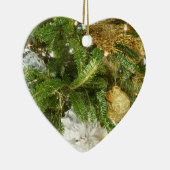 シルバーと金ゴールドクリスマスツリーIホリデー セラミックオーナメント (右)