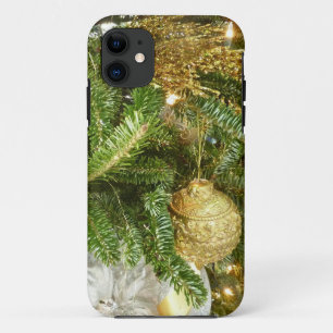 シルバーと金ゴールドクリスマスツリーIホリデー iPhone 11 ケース